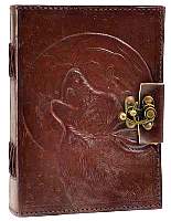 Wolf Moon leather blank book with latch 5 x 7